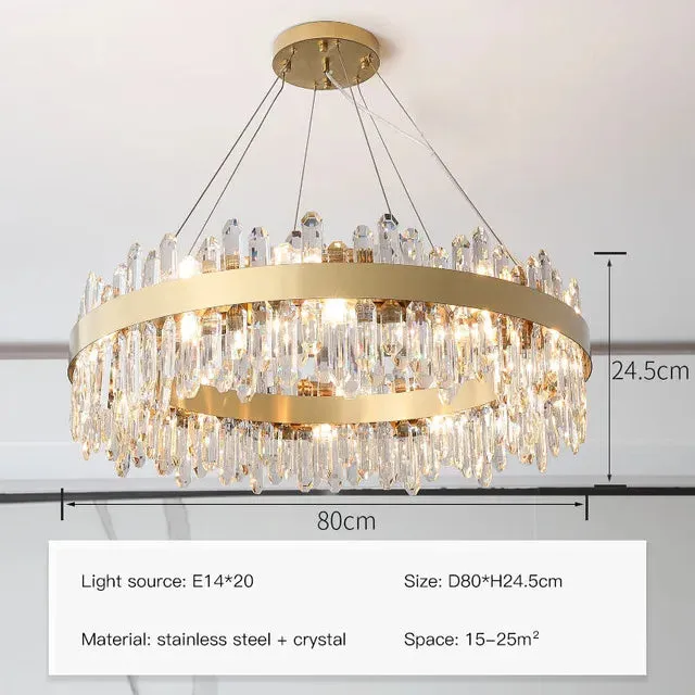 Mansion Crystal Chandelier: Luxury LED Pendant Light for Bedroom & Dining Room