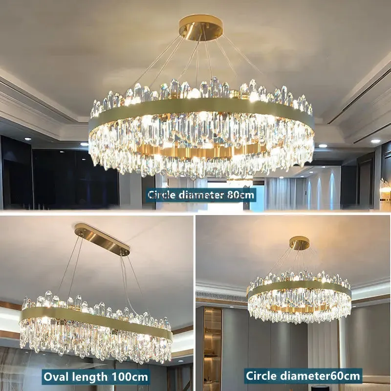 Mansion Crystal Chandelier: Luxury LED Pendant Light for Bedroom & Dining Room