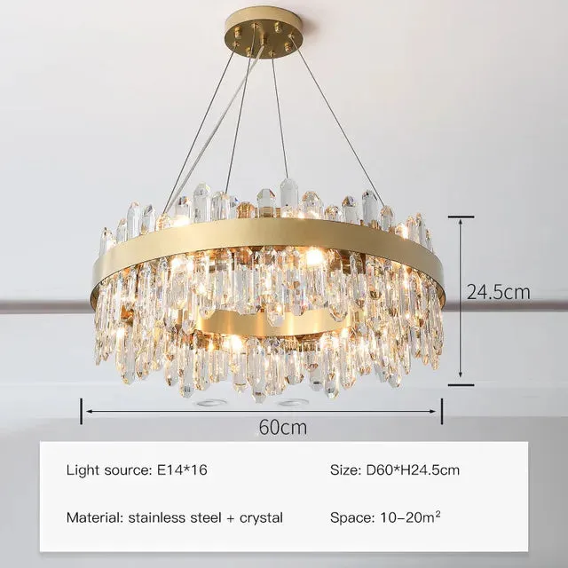 Mansion Crystal Chandelier: Luxury LED Pendant Light for Bedroom & Dining Room