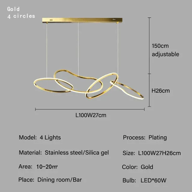 Mansion Nordic Luxury Steel LED Chandelier for Kitchen Island and Living Room
