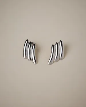 Maxime Large Ribbed Earrings 925 Recycled Sterling Silver