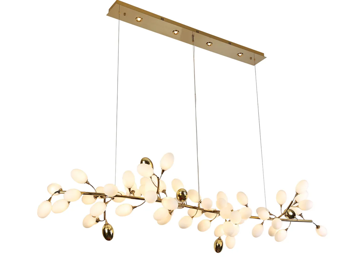 Modern Nordic Creative Art Designer Ring/Linear Pure White Grape Chandelier for Living/Dining Room