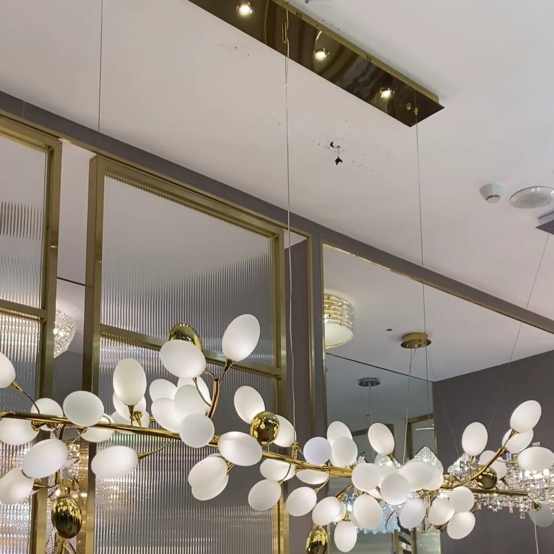 Modern Nordic Creative Art Designer Ring/Linear Pure White Grape Chandelier for Living/Dining Room