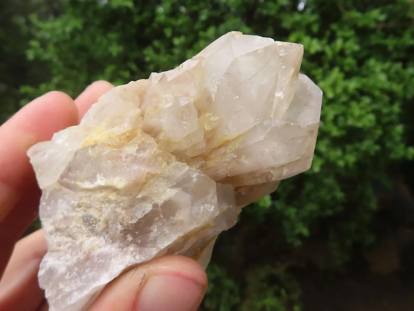 Natural White Phantom Cascading Smokey Quartz Clusters x 6 From Luena, Congo