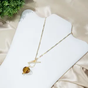 Natural Yellow Citrine Stone Statement Necklace