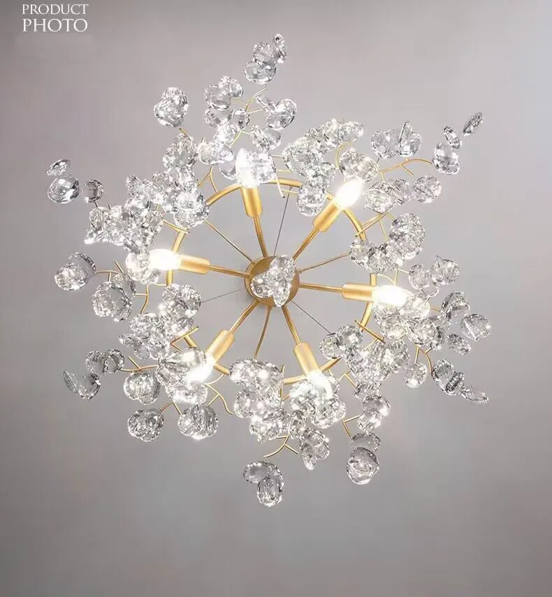 New Flower Romantic Light Luxury Crystal Chandelier for Bedroom / Living / Dining Room