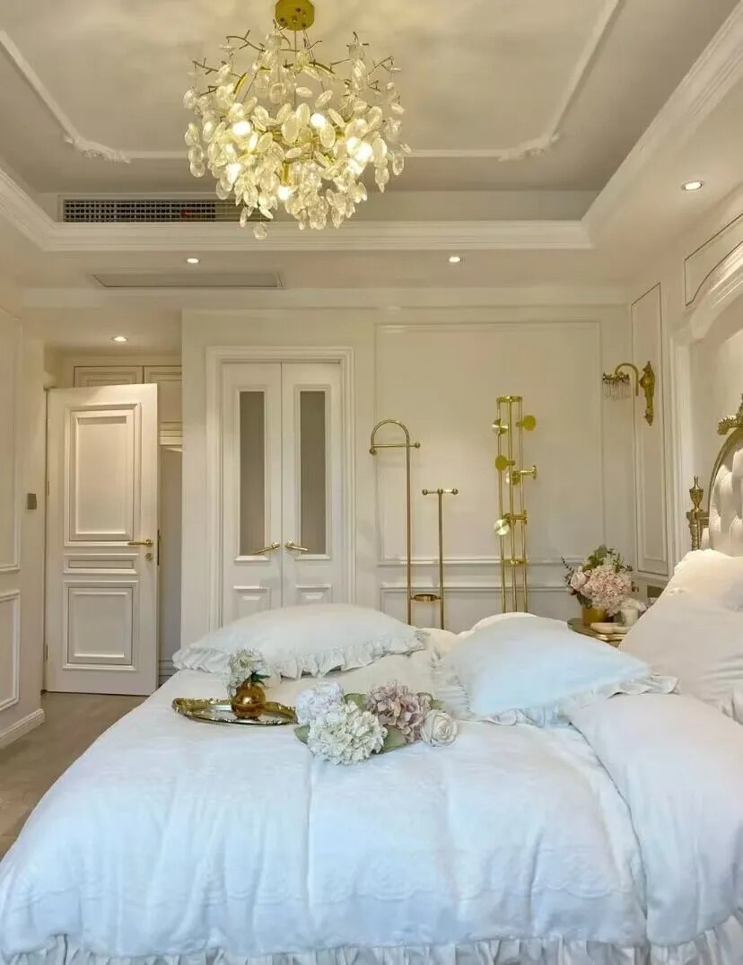 New Flower Romantic Light Luxury Crystal Chandelier for Bedroom / Living / Dining Room