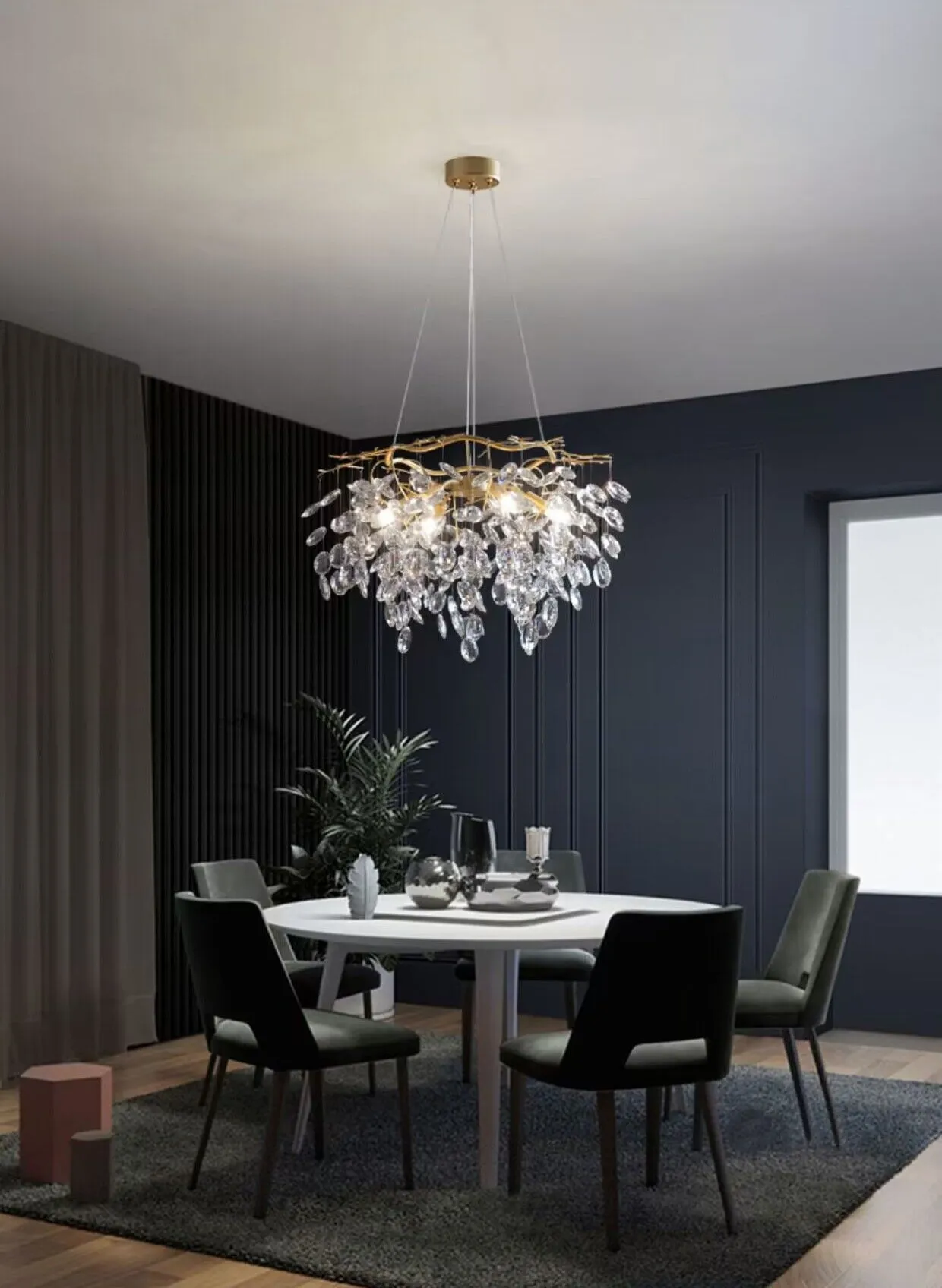 New Flower Romantic Light Luxury Crystal Chandelier for Bedroom / Living / Dining Room