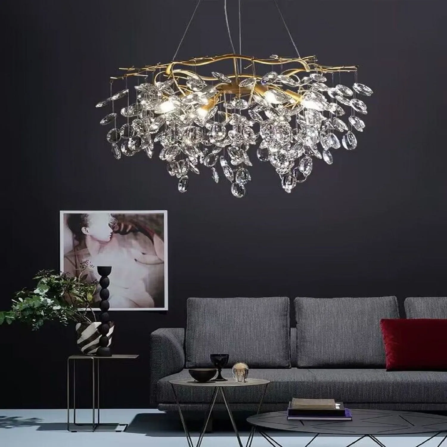 New Flower Romantic Light Luxury Crystal Chandelier for Bedroom / Living / Dining Room