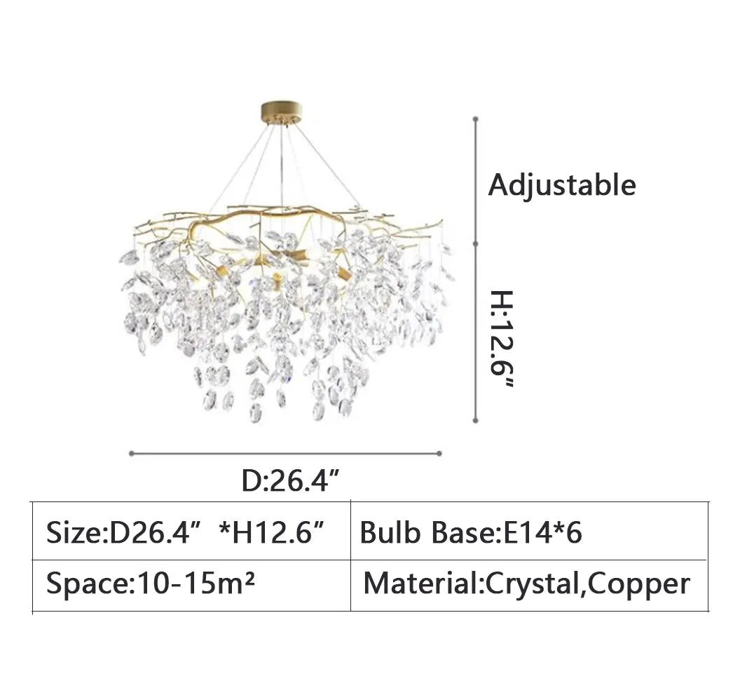 New Flower Romantic Light Luxury Crystal Chandelier for Bedroom / Living / Dining Room