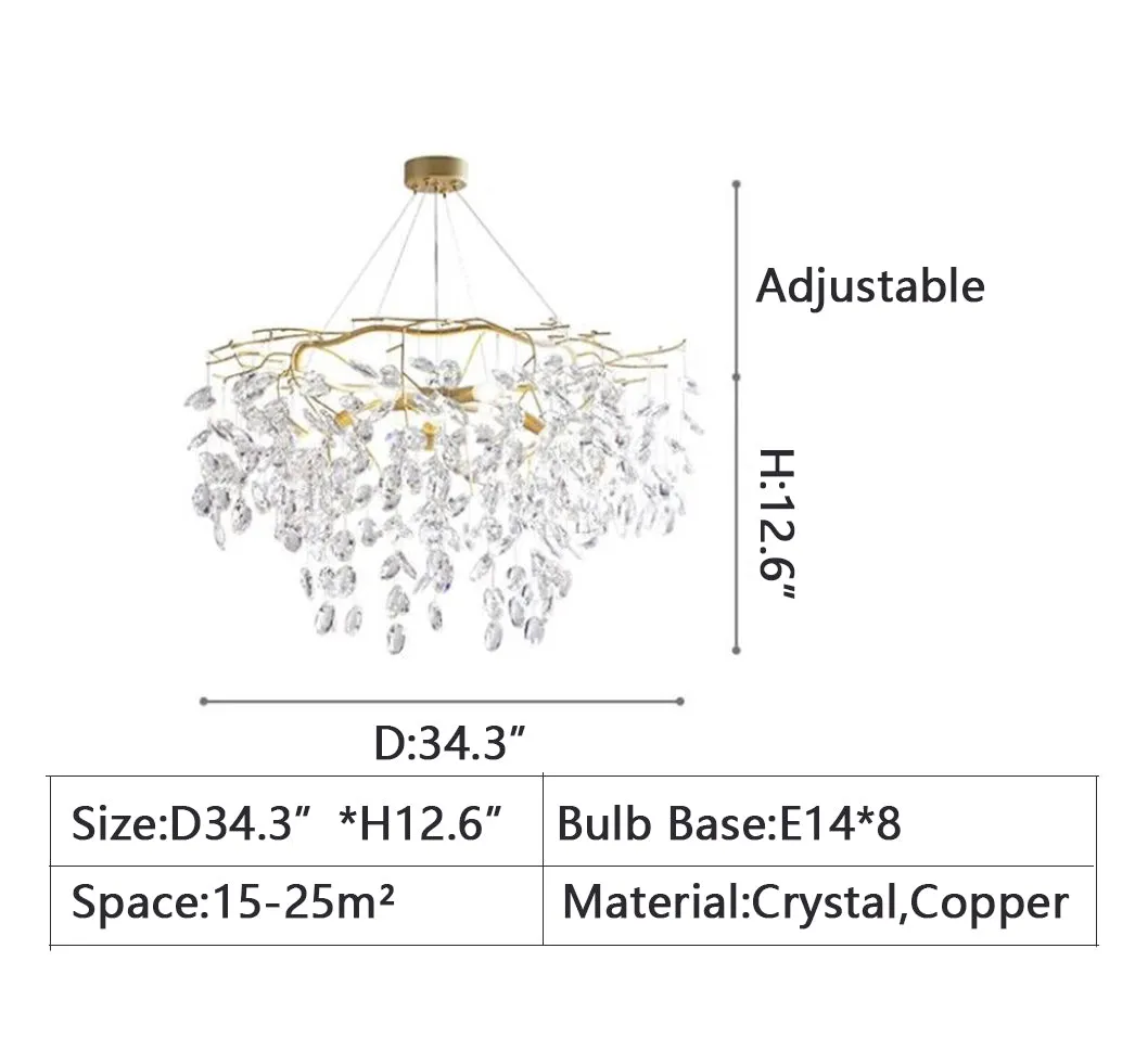 New Flower Romantic Light Luxury Crystal Chandelier for Bedroom / Living / Dining Room