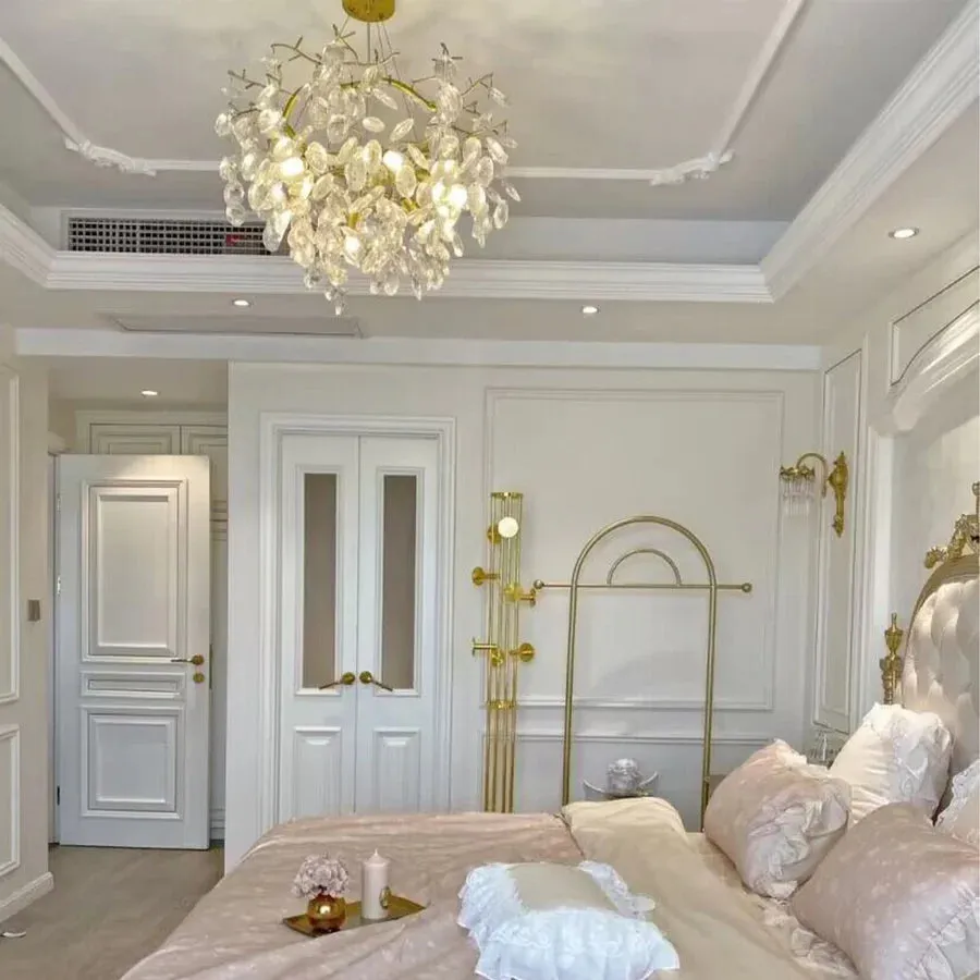 New Flower Romantic Light Luxury Crystal Chandelier for Bedroom / Living / Dining Room