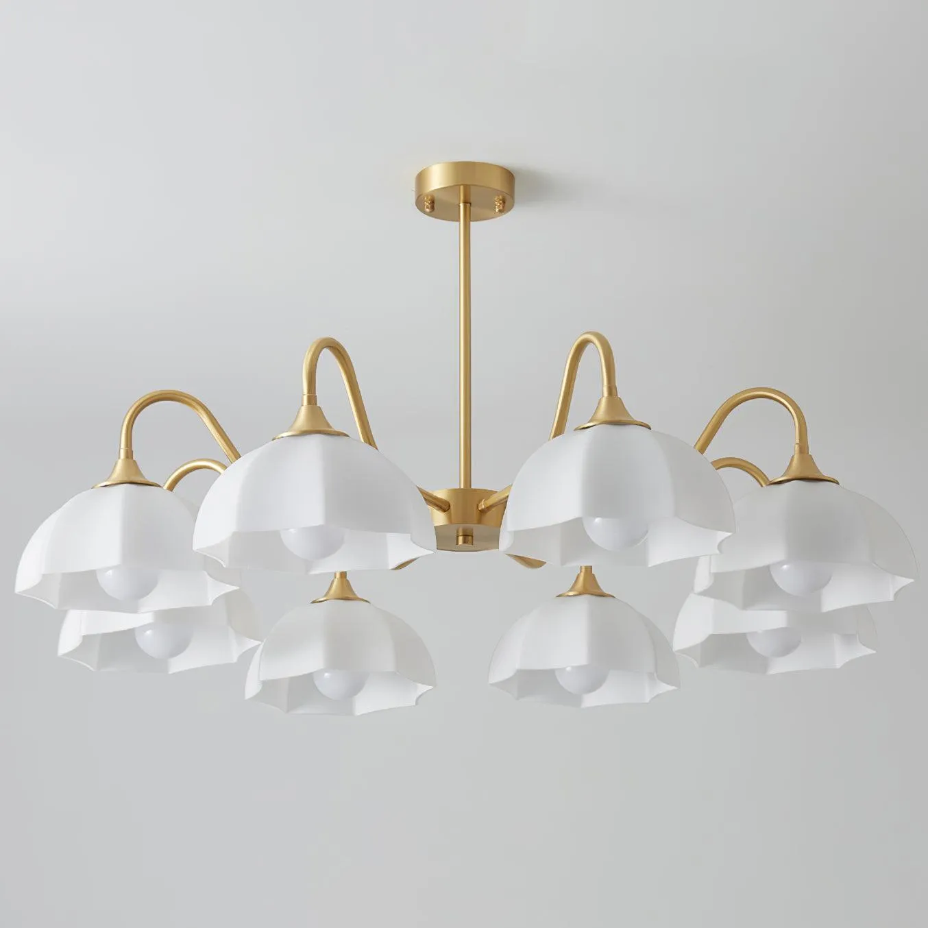 Octagonal Glass Bowl Chandelier