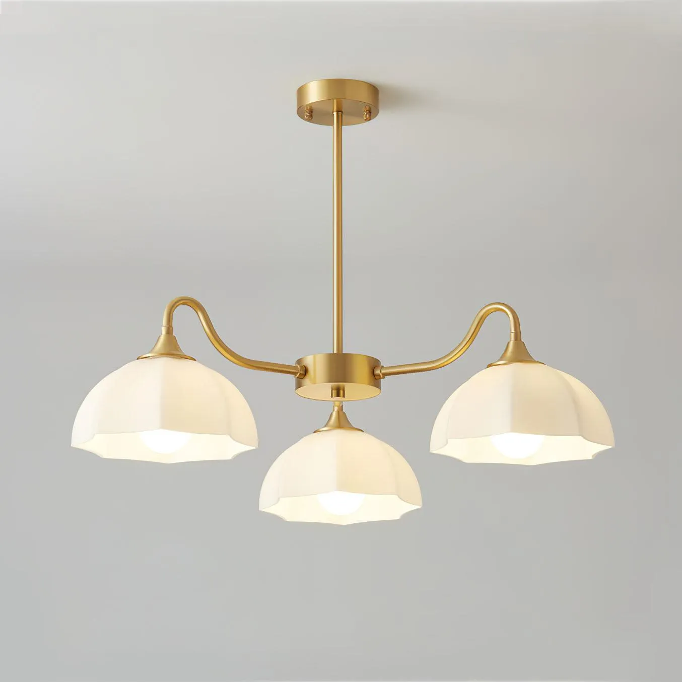 Octagonal Glass Bowl Chandelier