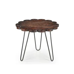 Paniya Carved Wood Side Table