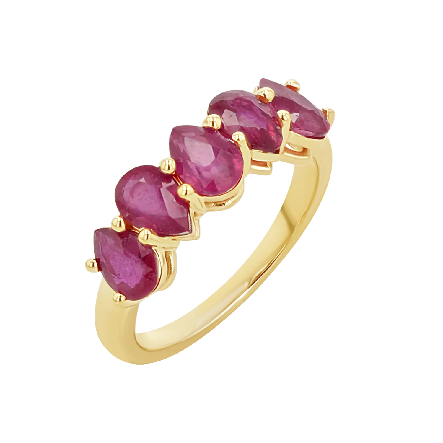 Pear Shape Ruby Half Eternity
