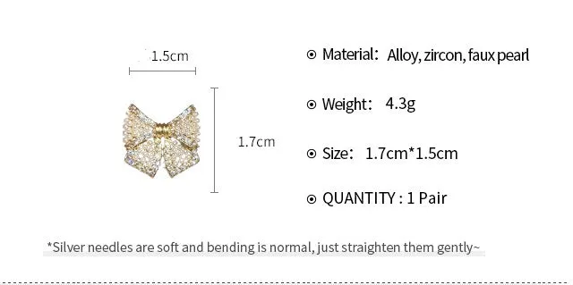 Pearl & Sparkle Bow Studs