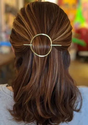 PeLo Modern - Medium Abstract Oval Brass Hair Slide