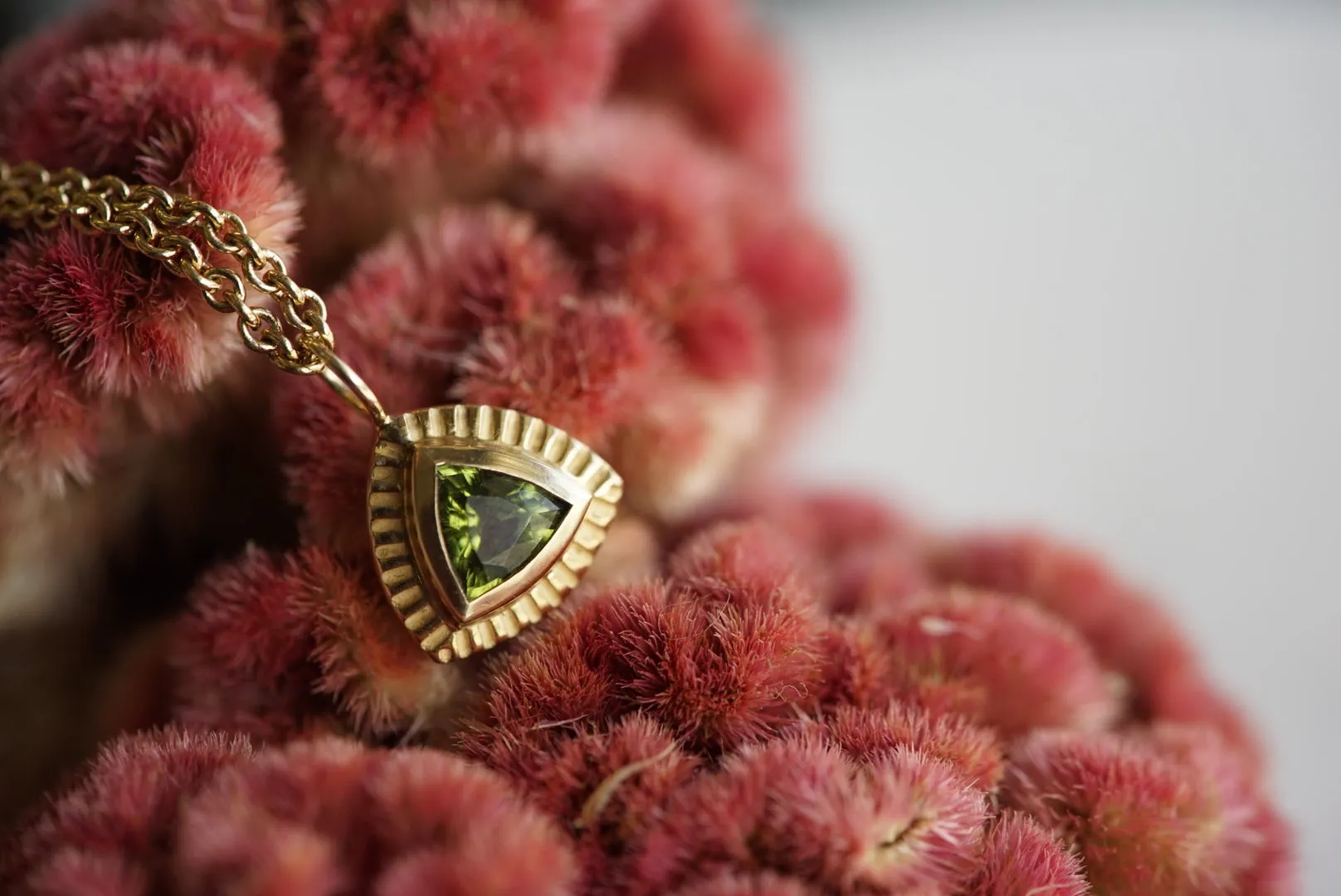 Peridot Trillion Necklace