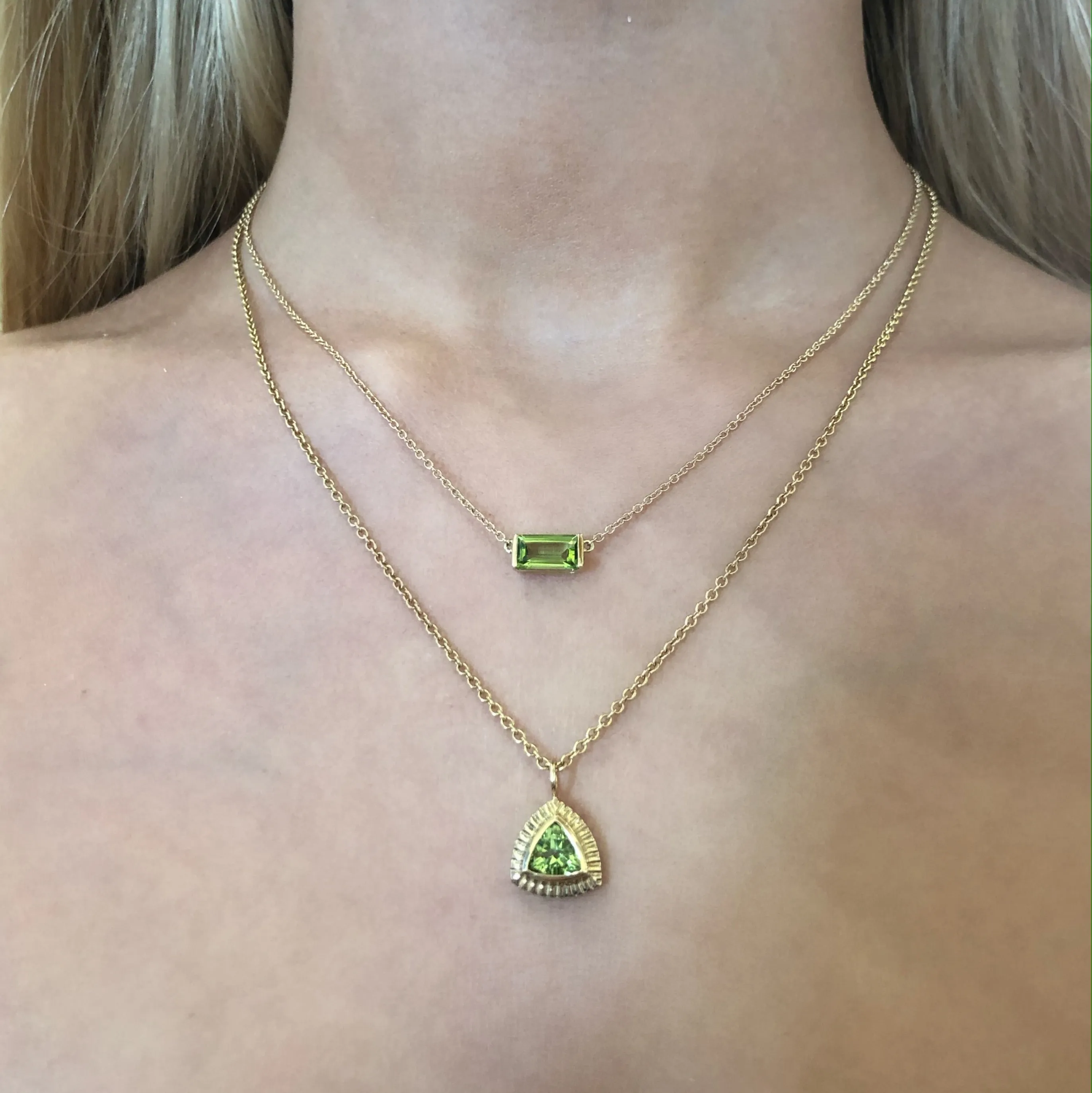 Peridot Trillion Necklace