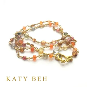 Phoebe Sapphire & Carnelian Necklace