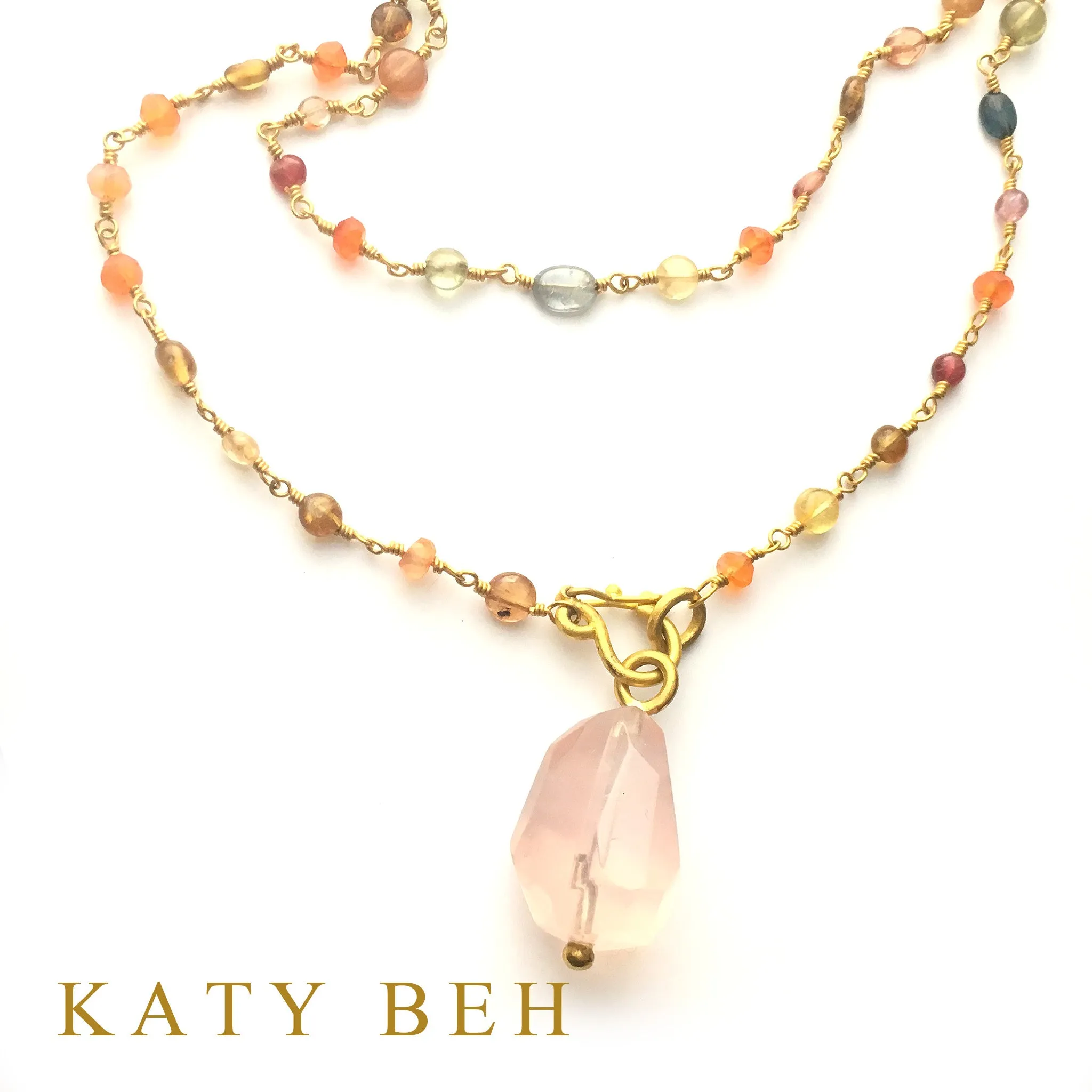 Phoebe Sapphire & Carnelian Necklace