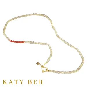 Portia Lemon Quartz and Carnelian Necklace