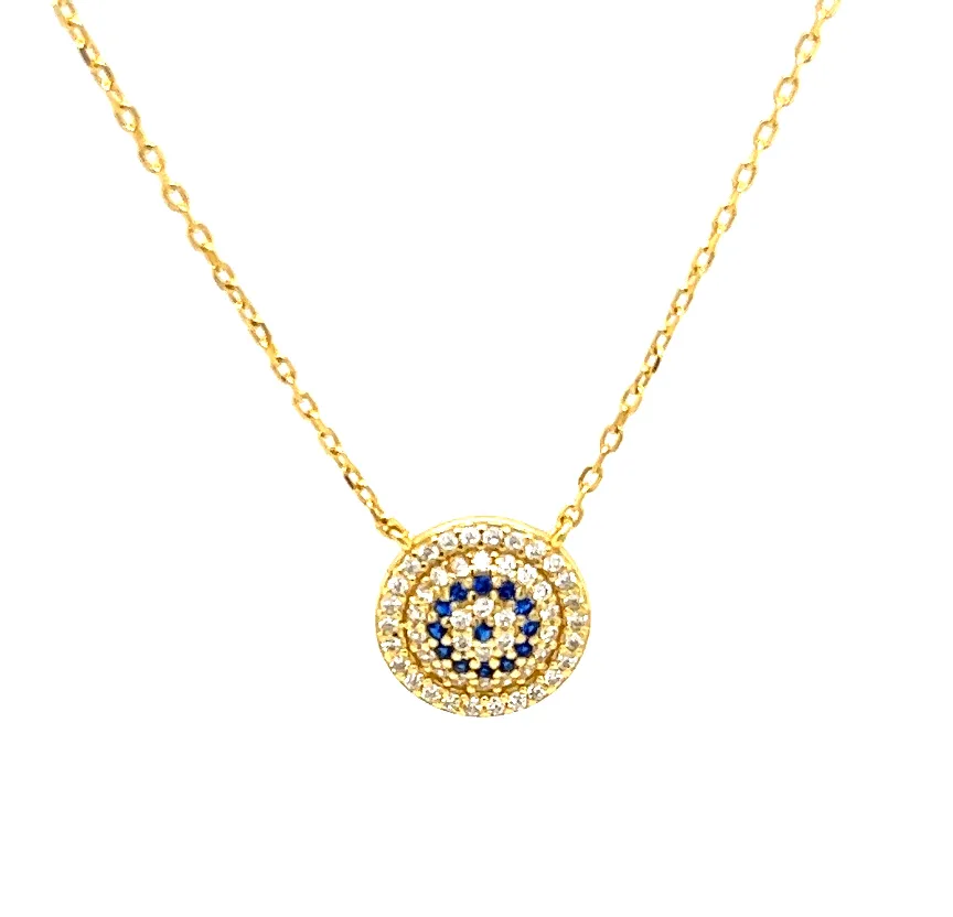 "EROS" Evil Eye Sapphire CZ Necklace