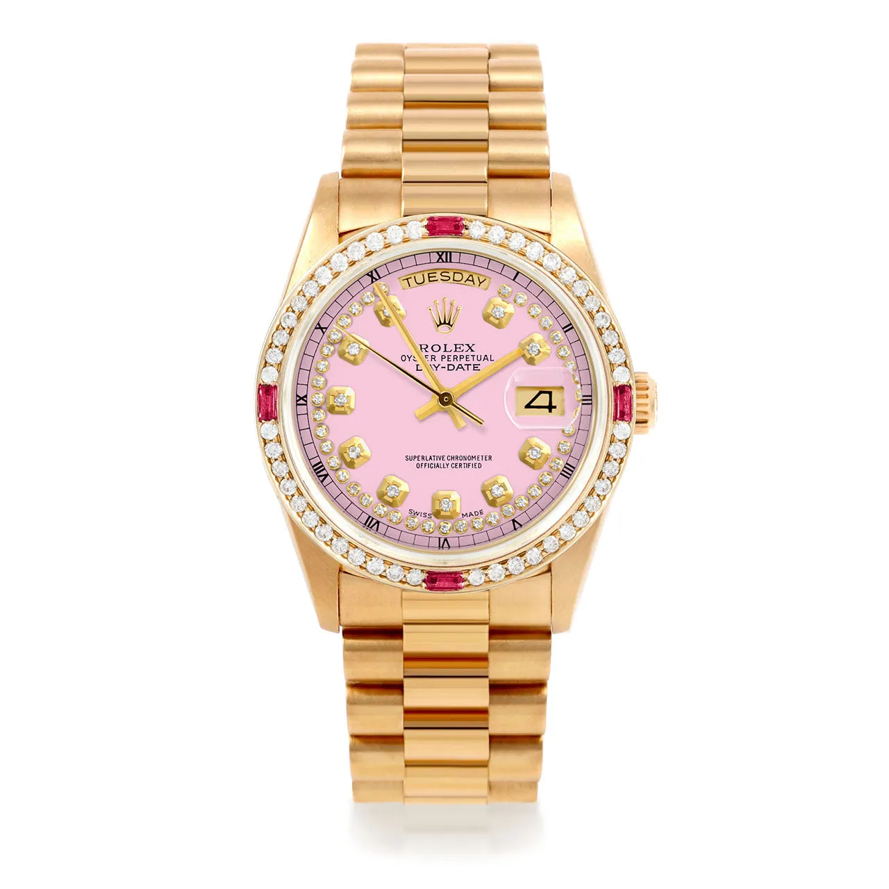 Rolex Day-Date 36mm | 18038-PNK-STRD-4RBY-PRS