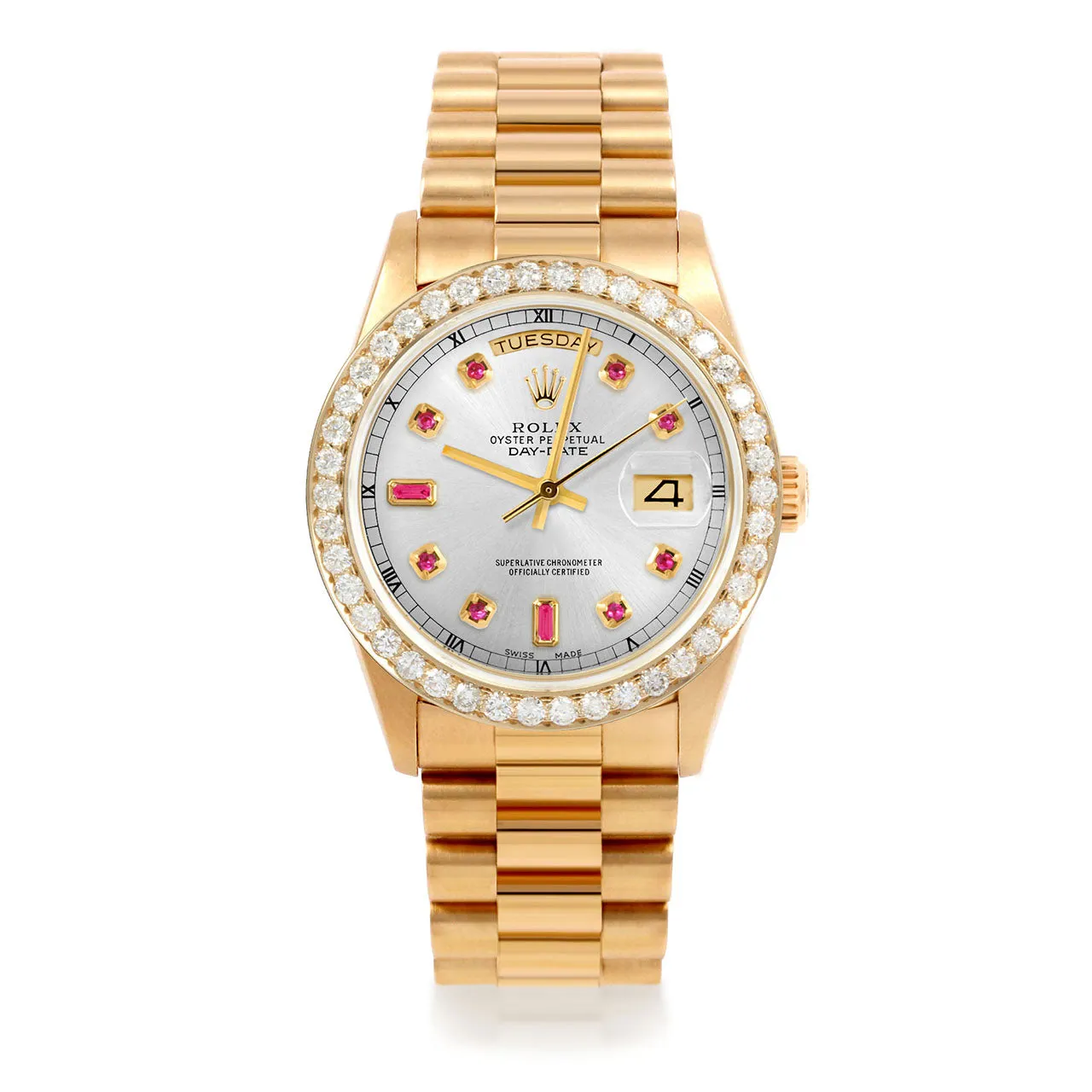 Rolex Day-Date 36mm | 18038-SLV-RBY-AM-25CT-PRS