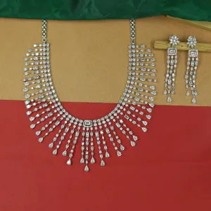 Round Neck Zircon/AD Necklace Set 16917-08