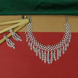 Round Neck Zircon/AD Necklace Set 16918-08