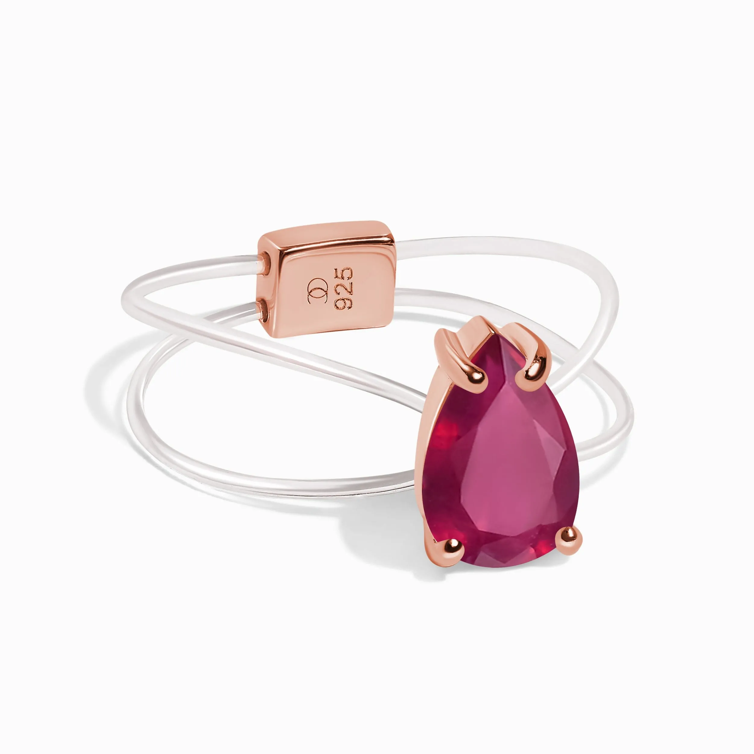 Ruby Ring Floating Sway - July Birthstone