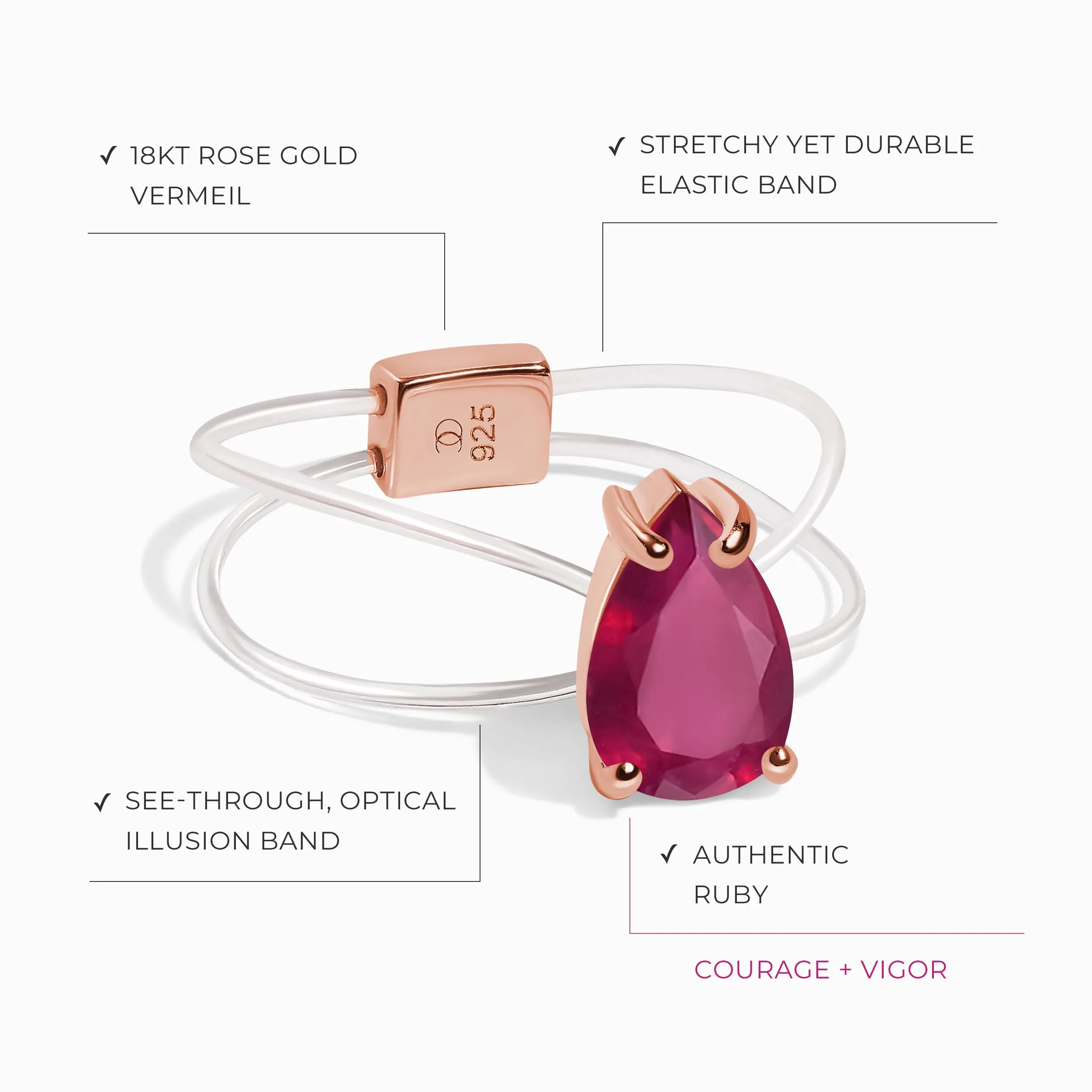 Ruby Ring Floating Sway - July Birthstone