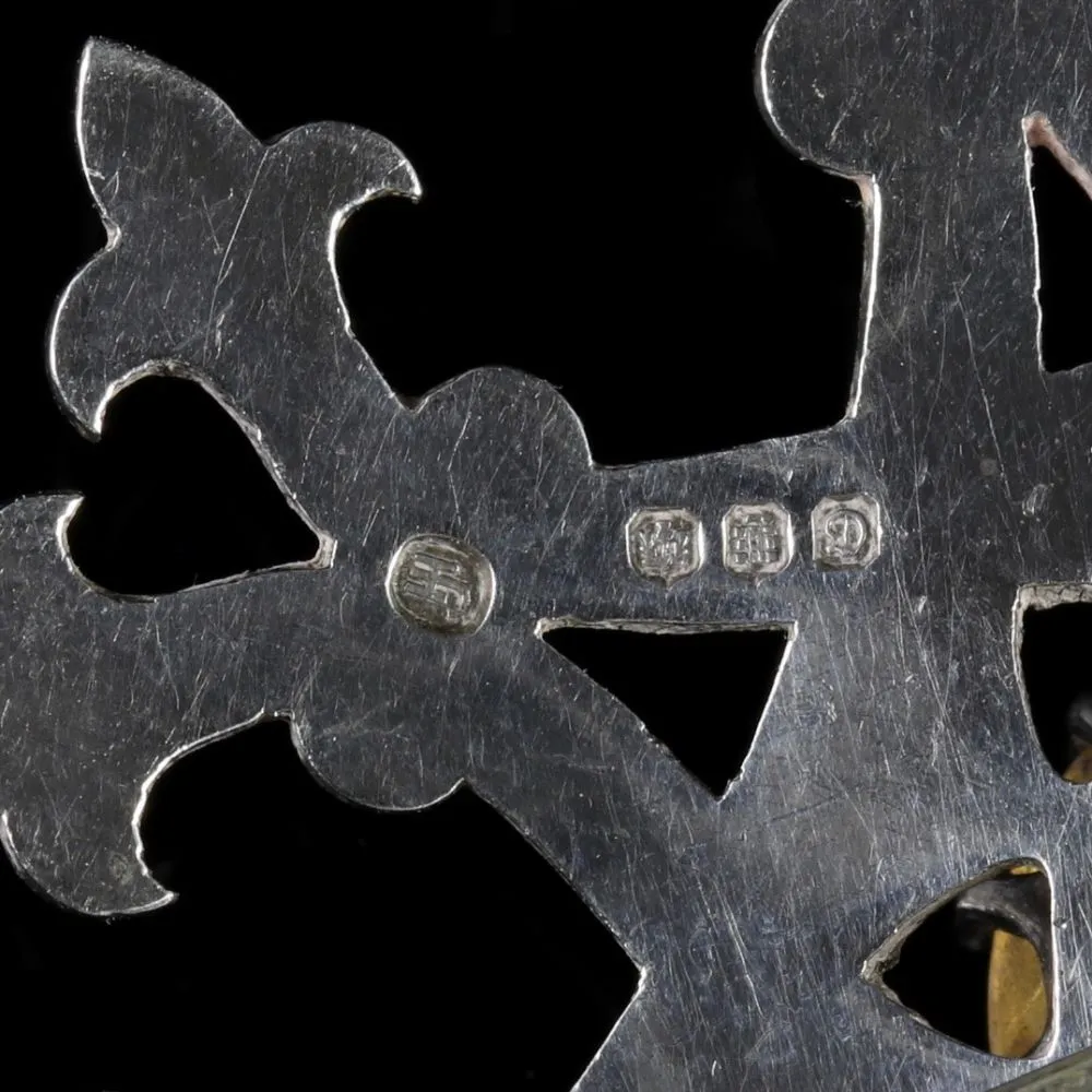 Scottish Silver Citrine Brooch Circa 1940 Iona