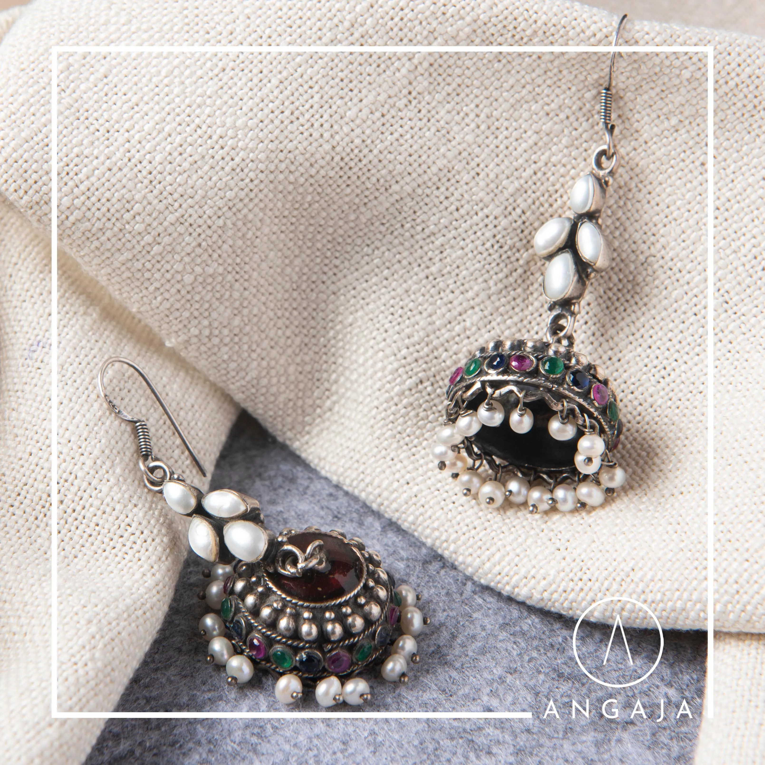 Silver Earrings - Copper Finish