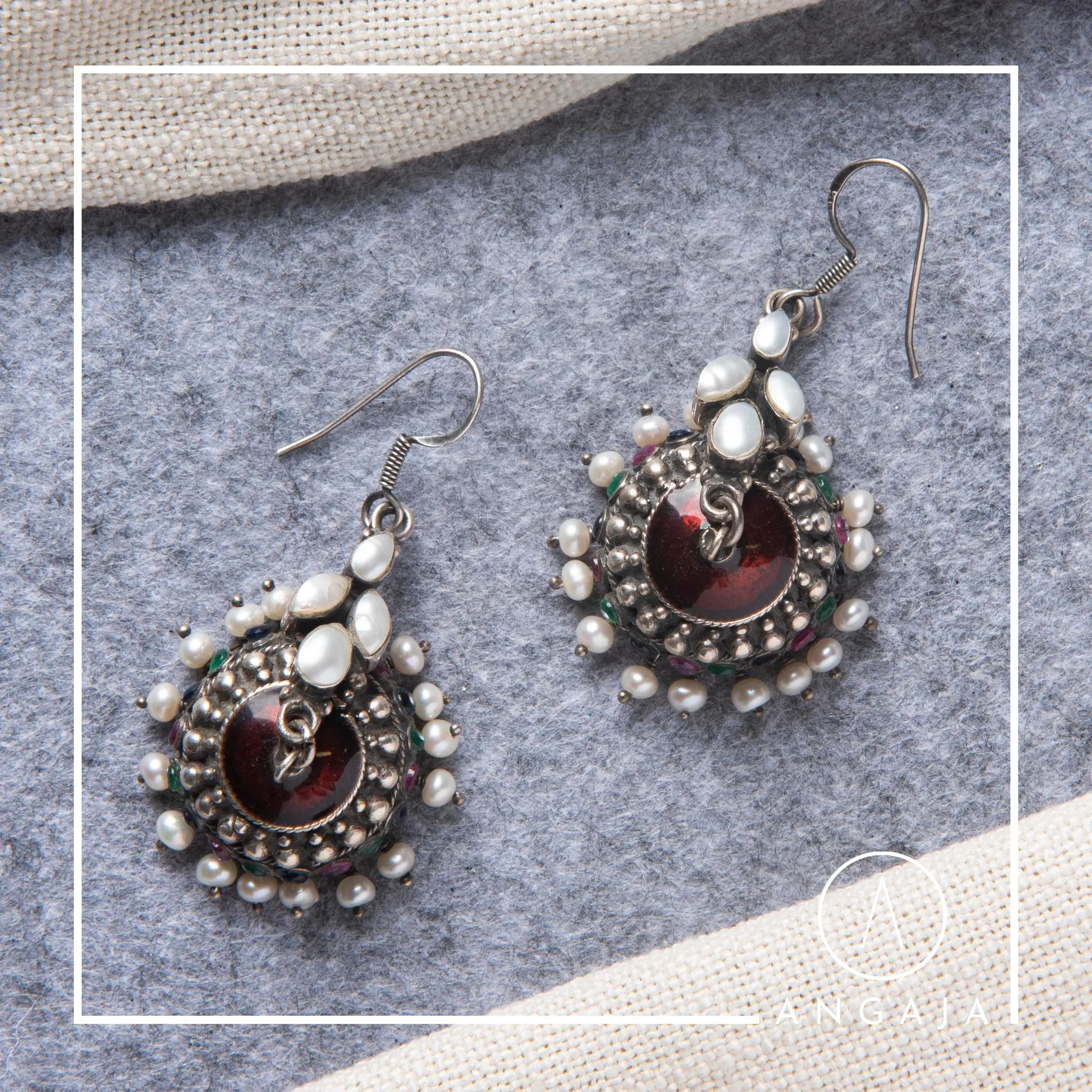 Silver Earrings - Copper Finish