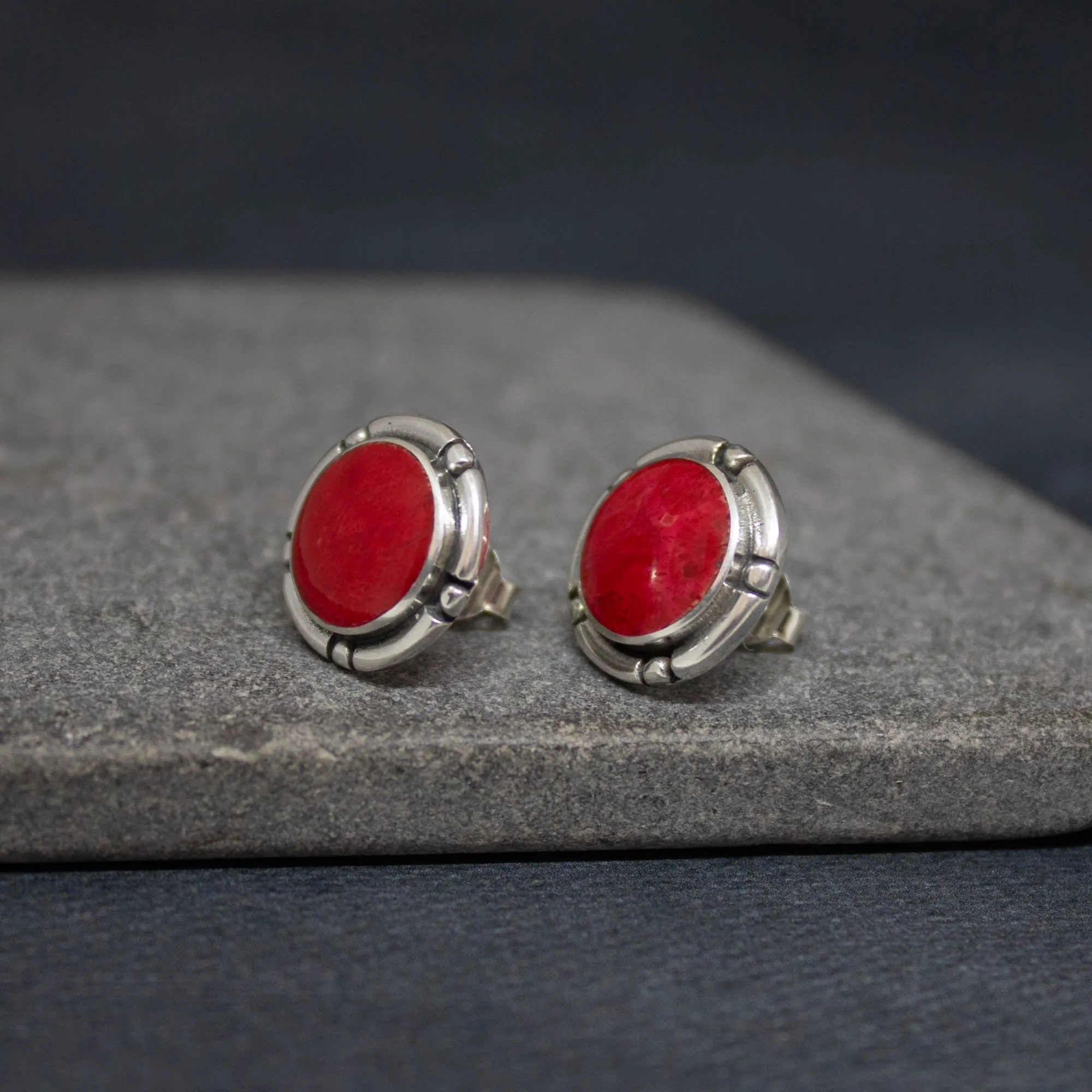 Silver Java Round Studs