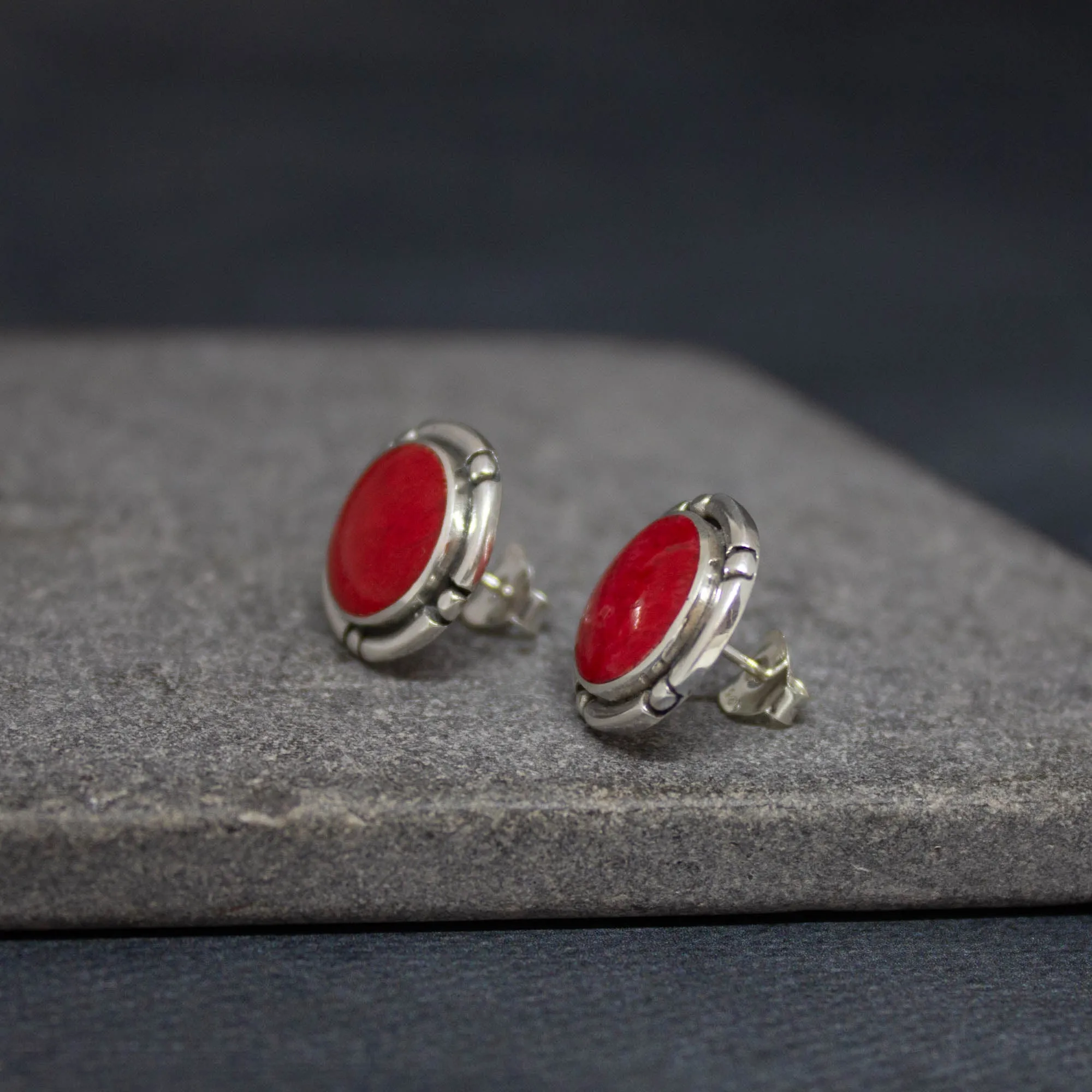 Silver Java Round Studs