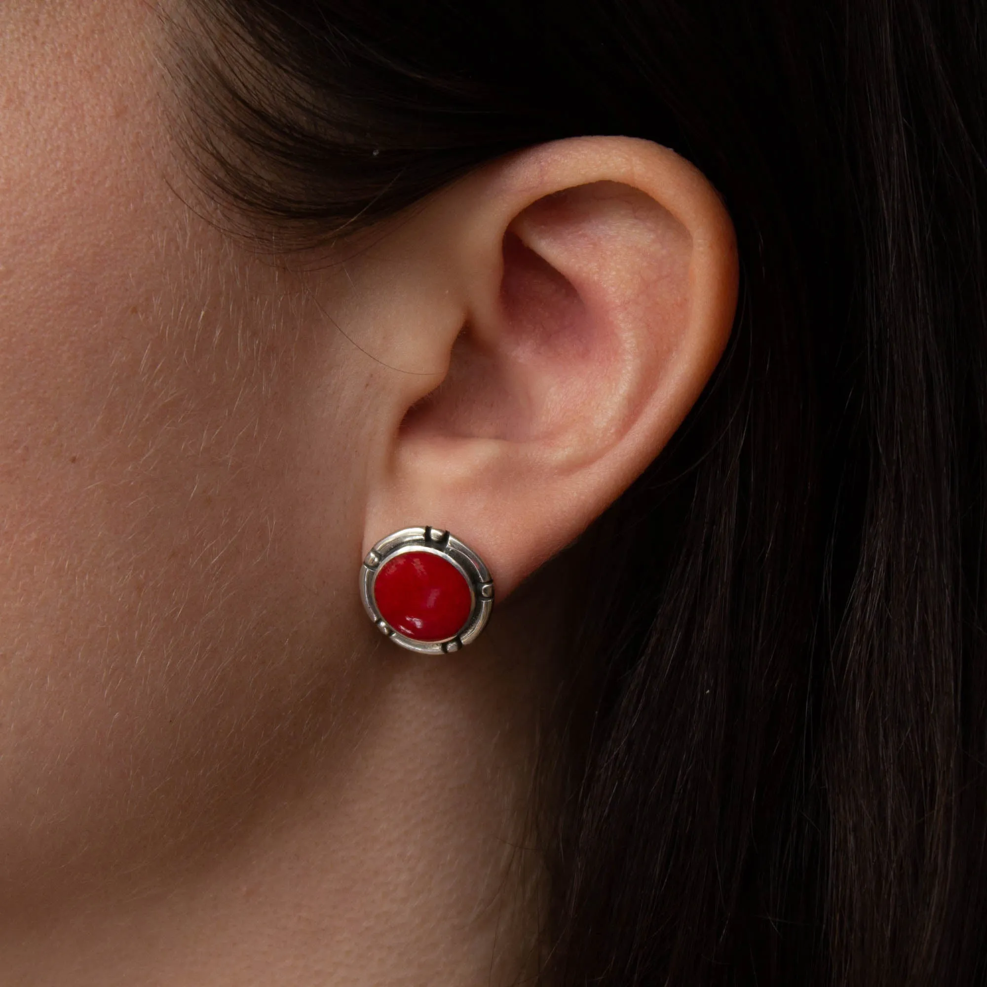 Silver Java Round Studs