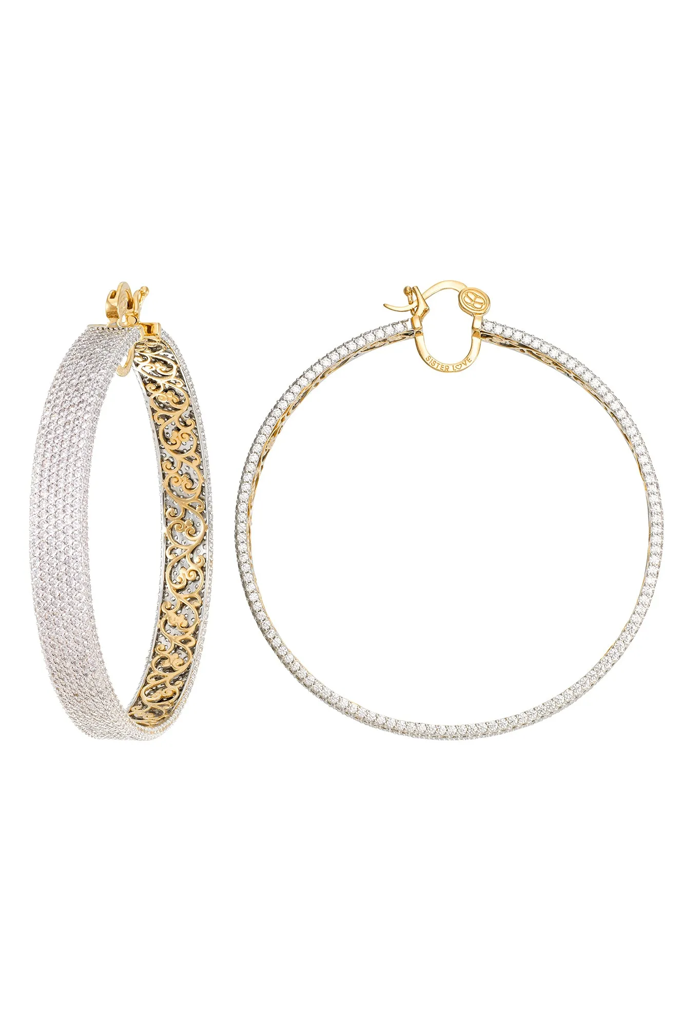 Sister Love Icy Diamond Empress Hoops - Extra Large