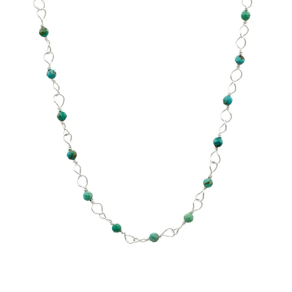 Turquoise Sterling Silver Curb Chain Necklace