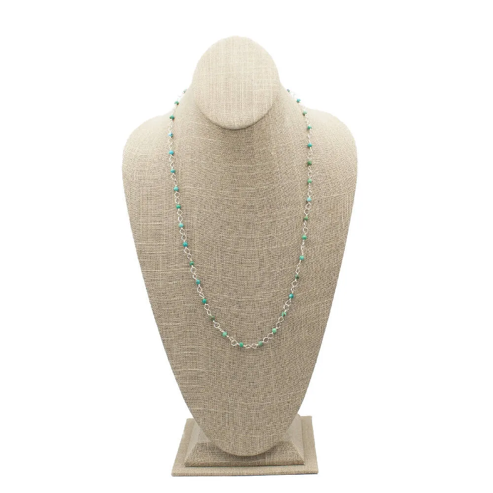 Turquoise Sterling Silver Curb Chain Necklace