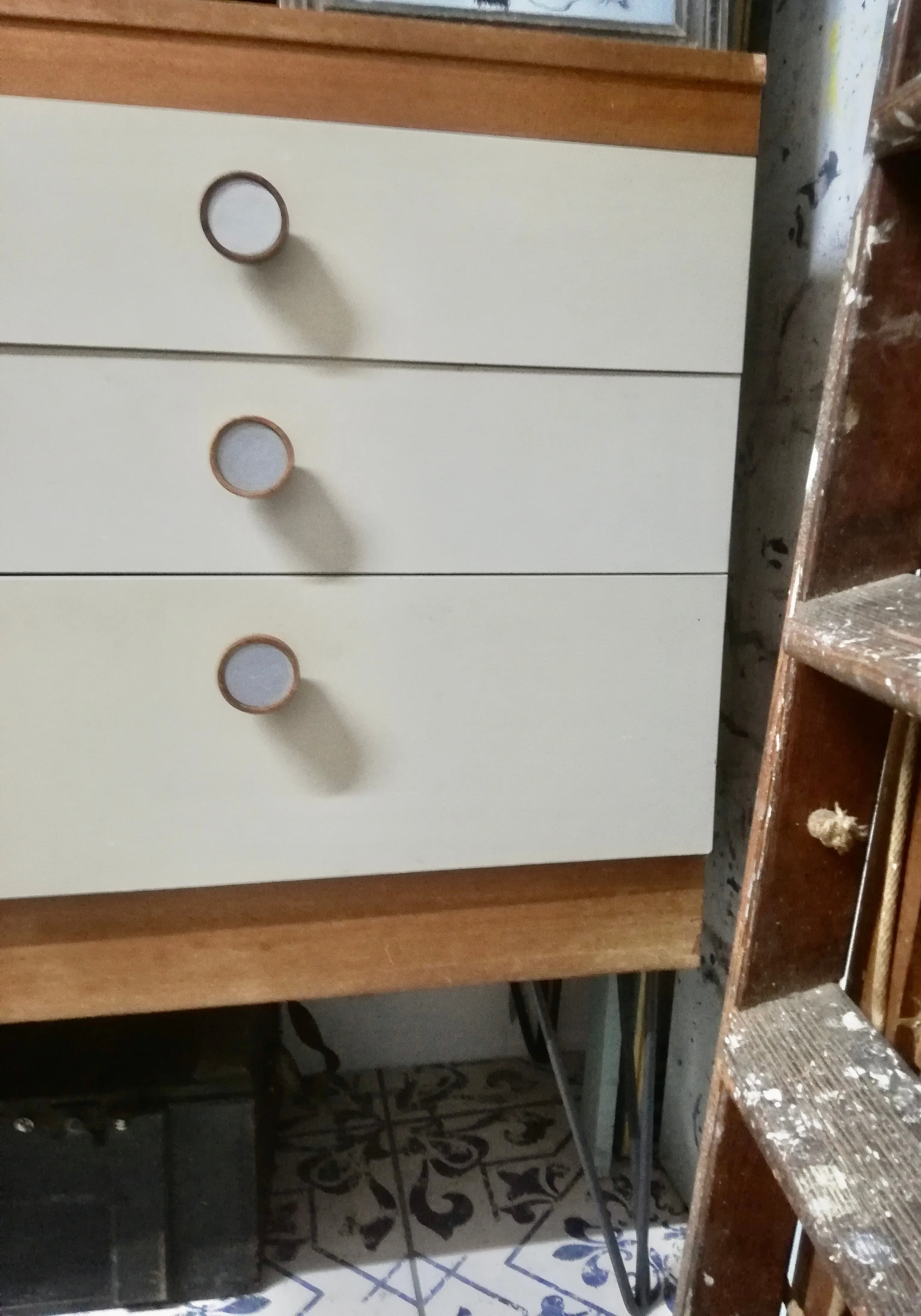 Vintage chest of drawers available for  painting - I have added hairpin legs to this - price includes painting