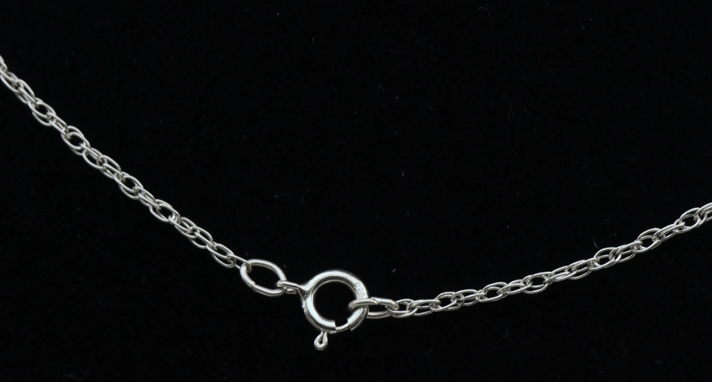 Vintage Pave Set CZ Sterling Silver Heart Pendant Chain Necklace - 18"