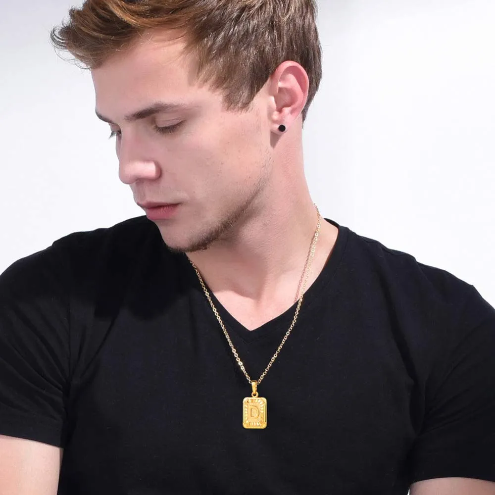 Yellow Chimes Pendant for Men and Women Gold Plated Alphabet D Statement Chain Pendant Necklace for Men and Women.